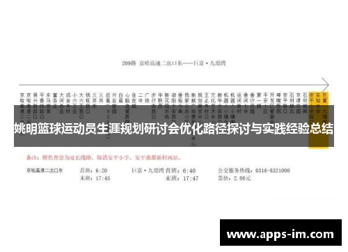 姚明篮球运动员生涯规划研讨会优化路径探讨与实践经验总结